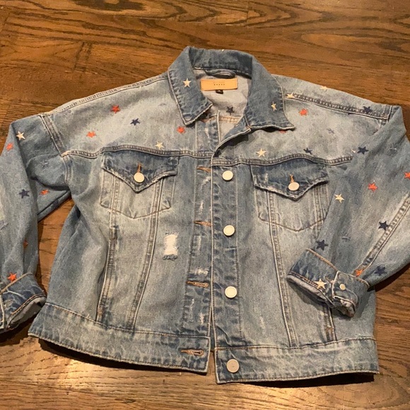 Blank NYC Jackets & Blazers - Denim Jacket with Embroidered Stars